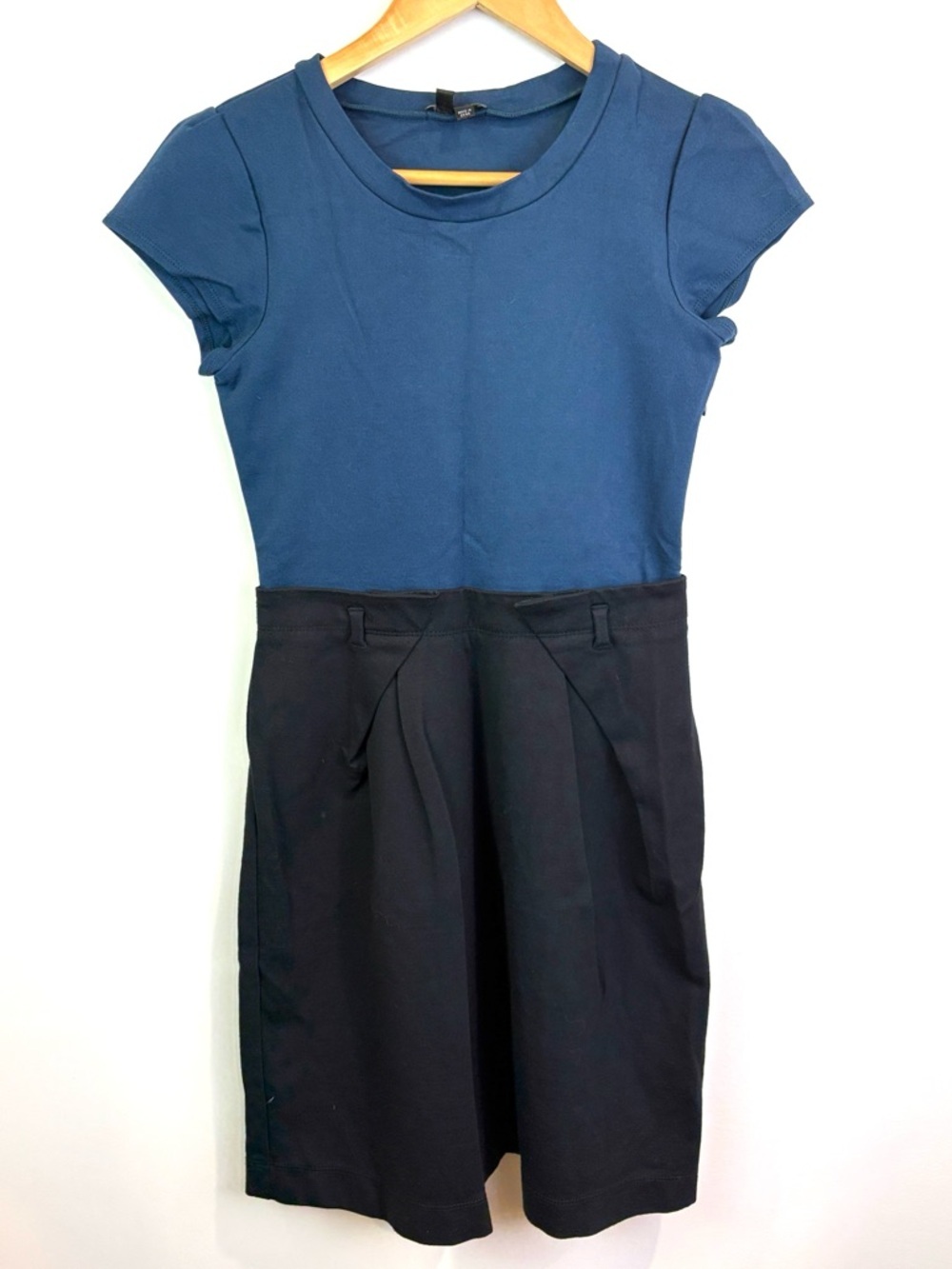 Theory Blue and Black Two-Tone Short Sleeve Dress size 4
